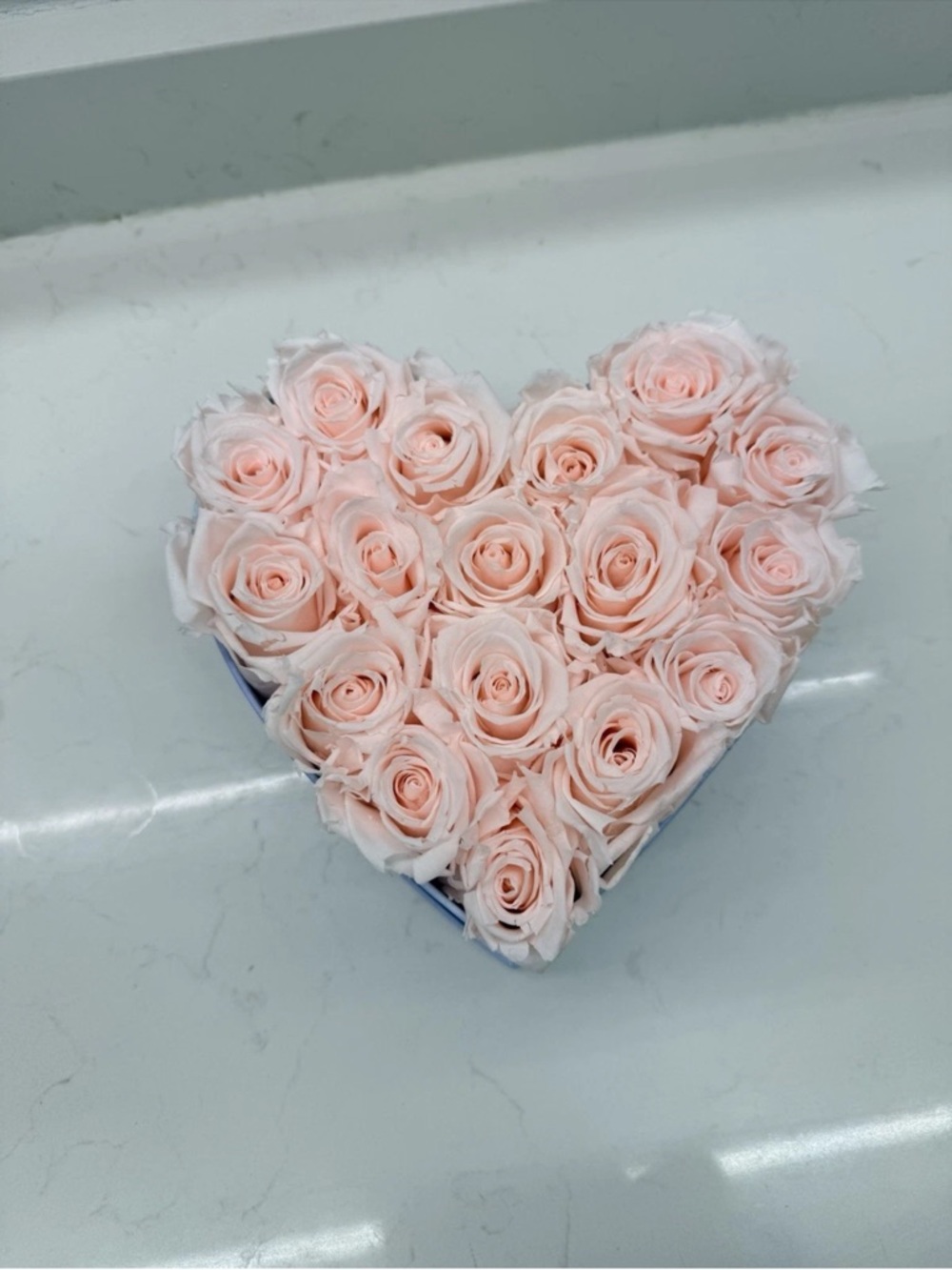 Delicate Pink Heart Rose Box - Luxury Preserved Roses